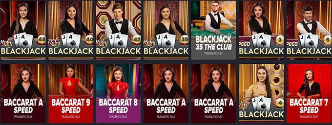 Лобби Live казино