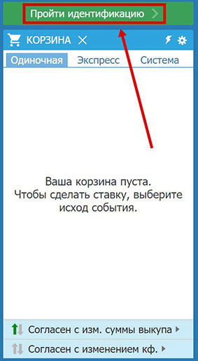 Пройти идентификацию