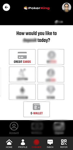 Опции для ввода средств 