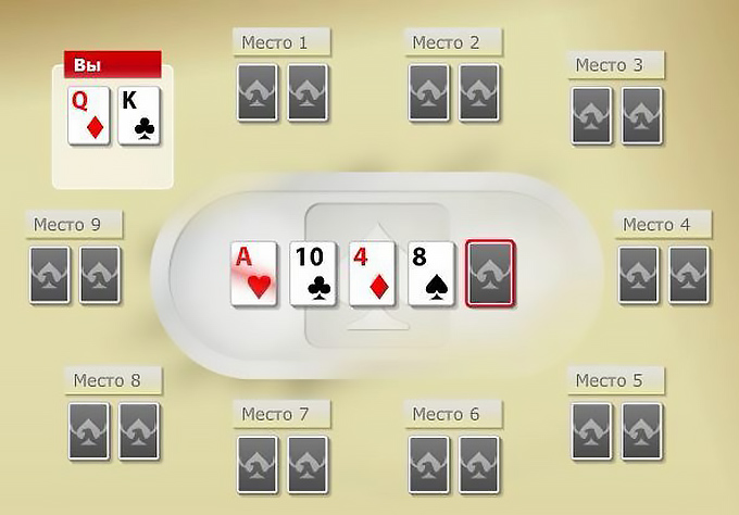 Стол, карточный расклад, надписи