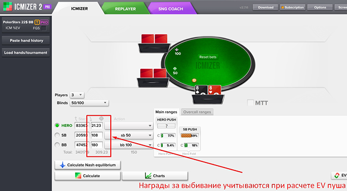 Пример расчета в ICMIZER